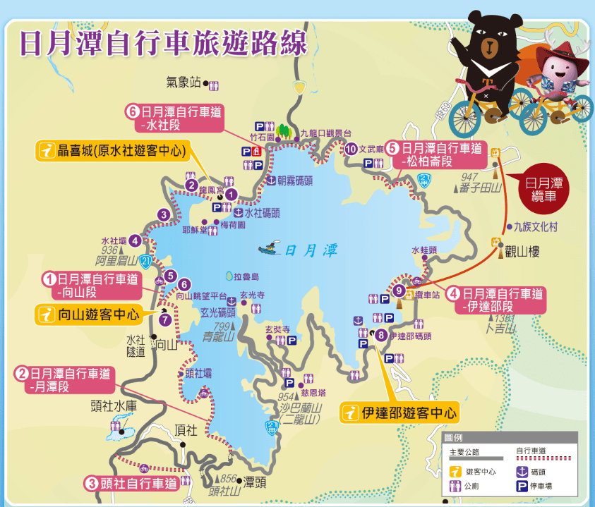 日月潭自行車旅遊路線